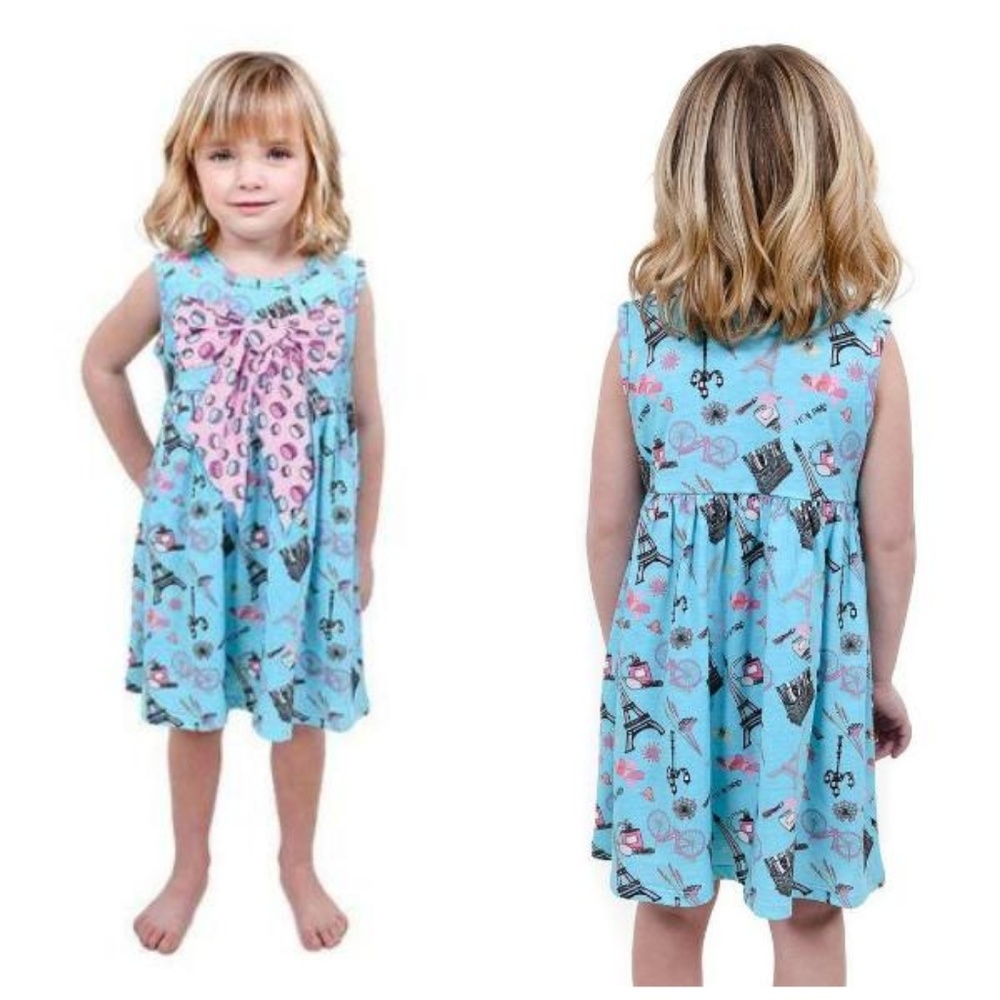 Jelly The Pug Dress Girls 5 Paris Puffy Bow Knit